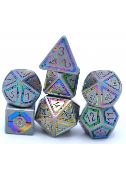 Solid Metal RPG Dice Set - RAINBOW LEYLINE